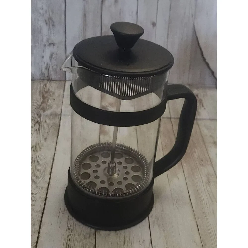 Black & glass coffee press